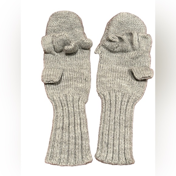 ♥️Merona Gray 100% Acrylic Gray Mitten Glove Combination One Size - Picture 3 of 3
